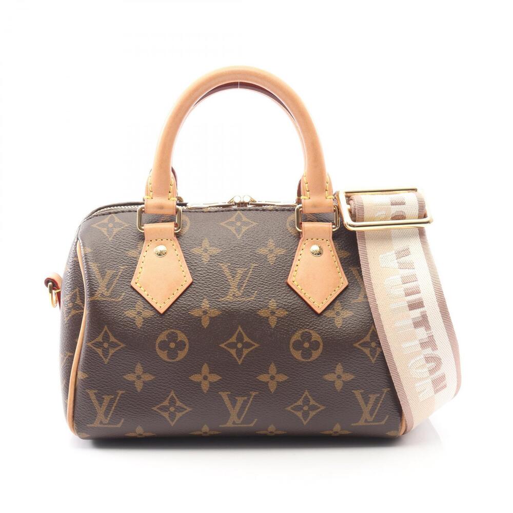 Louis Vuitton Speedy Bandouliere Handbag Canvas Leather Monogram Brown